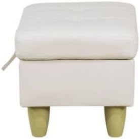 Ottoman Storage Ottoman Bench Faux Leather Footrest Footstool with Hinged Lid for Living Room, Bedroom, Entryway, White, 28.5"X19"X17.5"