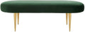 Safavieh Home Collection Corinne Emerald and Gold Velvet Oval Bench