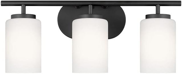 Generation Lighting 3-Light Oslo Bath Fixture Wall Lamp Midnight Black 41162EN3-112, Bathroom Light Fixture for Home Decor, Vanity Light Fixture Uses A19 Standard or LED Light Bulbs