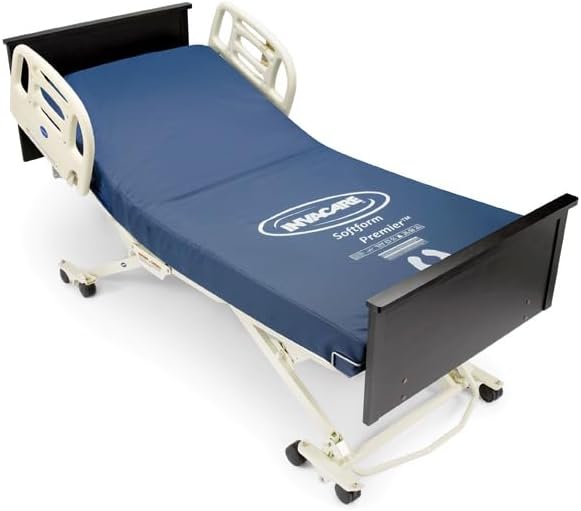 Invacare Premier Hospital Bed Mattress, Foam, Fluid-Resistant Cover Flexes in Right Places to Relieve Body Pressure, Firm Mid-Section & Soft Head/Feet Section, Enhanced Side Support for Safe Transfers