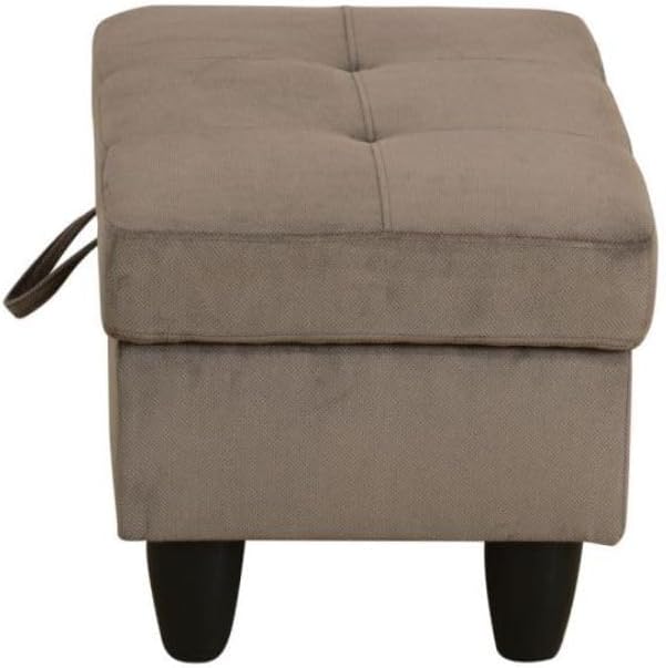 Ottoman Storage Ottoman Bench Corduroy Footrest Footstool with Hinged Lid for Living Room, Bedroom, Entryway, Brown, 28.5"X19"X17.5"