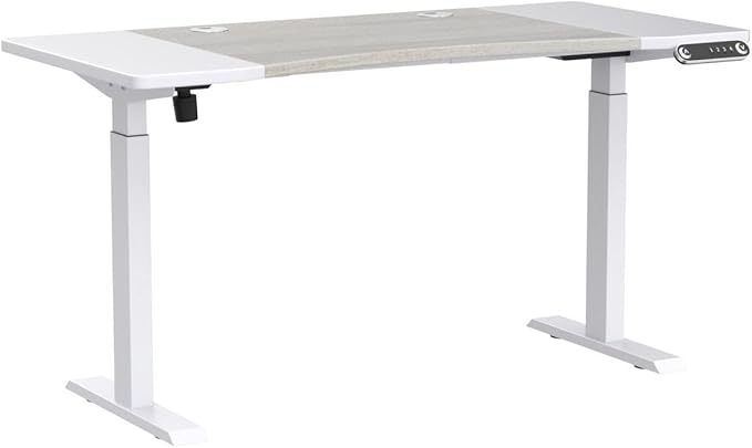 Radlove Dual Motor Height Adjustable Standing Desk, 63 x 30 Height Adjustable Computer Desk Sit Stand Desk Home Office Desks with Splice Board 265 lb Load Capacity White Frame + White Top