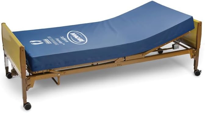 Invacare Premier Hospital Bed Mattress, Foam, Fluid-Resistant Cover Flexes in Right Places to Relieve Body Pressure, Firm Mid-Section & Soft Head/Feet Section, Enhanced Side Support for Safe Transfers