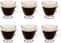 Vikko Espresso Cups, 3.25 Ounce Small Coffee Mugs, Set of 6 Clear Glass Coffee Mug, Durable Dishwasher Safe Glass Cups for Coffee or Tea