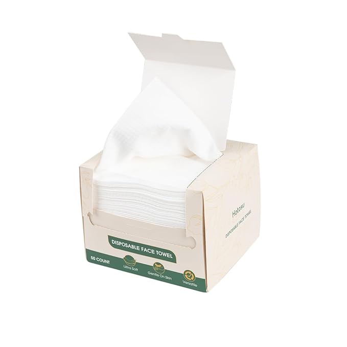 Towelettes Disposable 10 x 12" - XL Disposable Towel for Women - Clean Face Towels for Makeup Removal and Skin Care - Soft, Unscented and Gentle Formula Biodegradable Face Towels