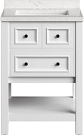 Hanover Tremont 24'' Vanity Cabinet with Sink Combo for Bathroom, Powder Room | Pre-Assembled Cabinet | 1 Drawer, Bottom Shelf | Artificial Stone Countertop | White Cabinet | HANVN0107-24-1WH