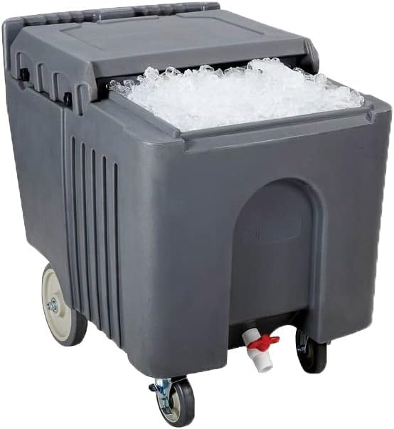 Winco Insulated Portable Commercial Ice Caddy with Lid, 125 Pound Capacity