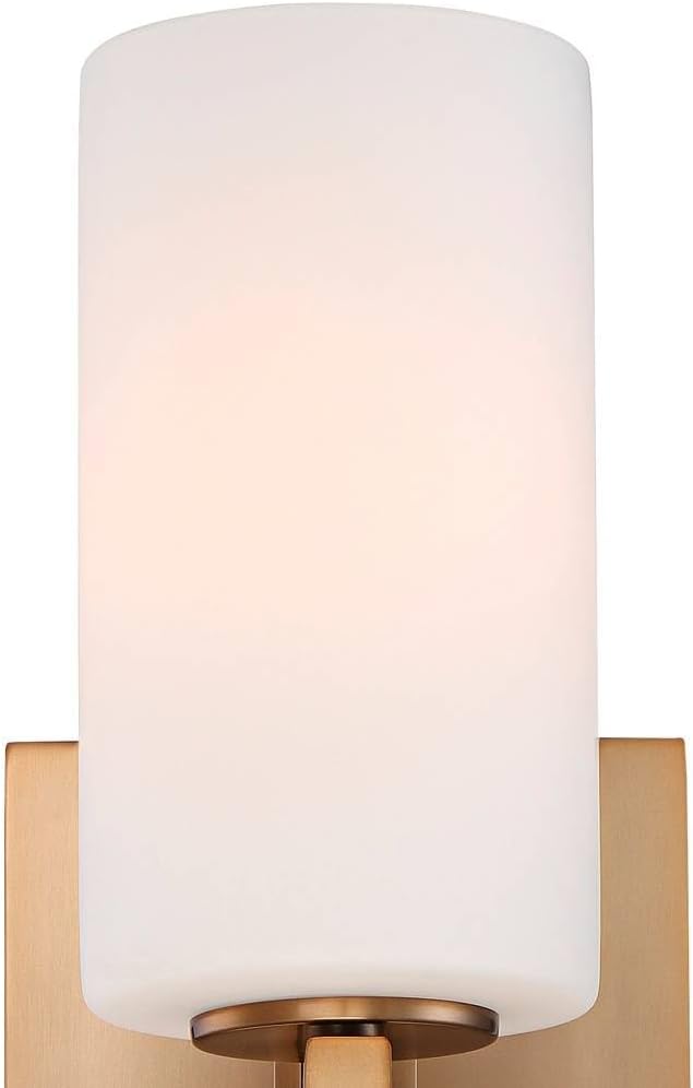 Possini Euro Design Ludlow Modern Wall Light Sconces Set of 2 Burnished Brass Gold Hardwired 4 1/2" Fixture Frosted White Glass Shade for Bedroom Bathroom Vanity Living Room Home Hallway Dining