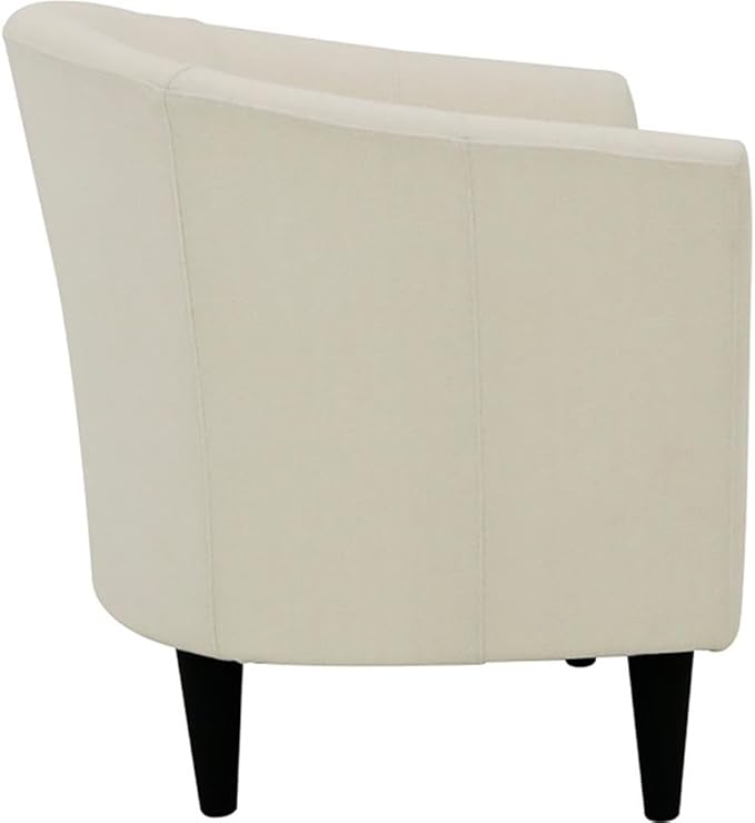 Pemberly Row 17.5" Traditional Polyester Fabric Club Chair in Ivory