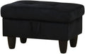 Ottoman Storage Ottoman Bench Flannel Footrest Footstool with Hinged Lid for Living Room, Bedroom, Entryway, Black, 28.5"X19"X17.5"