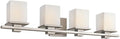 Kichler Tully 32" 4 Light Vanity Light with Satin Etched Cased Opal Glass Antique Pewter