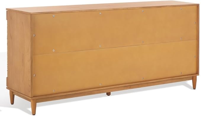 SAFAVIEH Couture Collection Roseanne Natural Banana Stem 4-Door Sideboard Buffet Storage Table, Ideal for Dining Room, Living Room, Entryway, Bedroom, Home Office