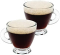 Vikko Espresso Cups, 3.25 Ounce Small Coffee Mugs with Saucer, Set of 4 Clear Glass Coffee Mug, Durable Dishwasher Safe Glass Cups for Coffee or Tea