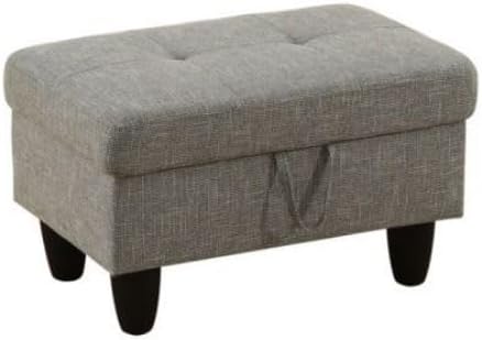 Ottoman Storage Ottoman Bench Linen Footrest Footstool with Hinged Lid for Living Room, Bedroom, Entryway, Grey-2, 28.5"X19"X17.5"