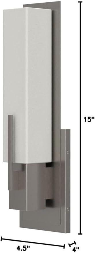 Possini Euro Design Midtown Modern Wall Light Sconce Satin Nickel Hardwired 4 1/2" Wide Fixture White Glass Rectangular Shade for Bedroom Bathroom Bedside Living Room Home Hallway Dining Kitchen