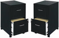 Home Square 2 Drawer Mobile Filing Cabinet Set in Black (Set of 2)
