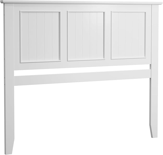 Scurrty Antique Style Wood Headboard Queen Size, Modern Headboard with Vintage Wood Frame, Bedroom Furniture (White)