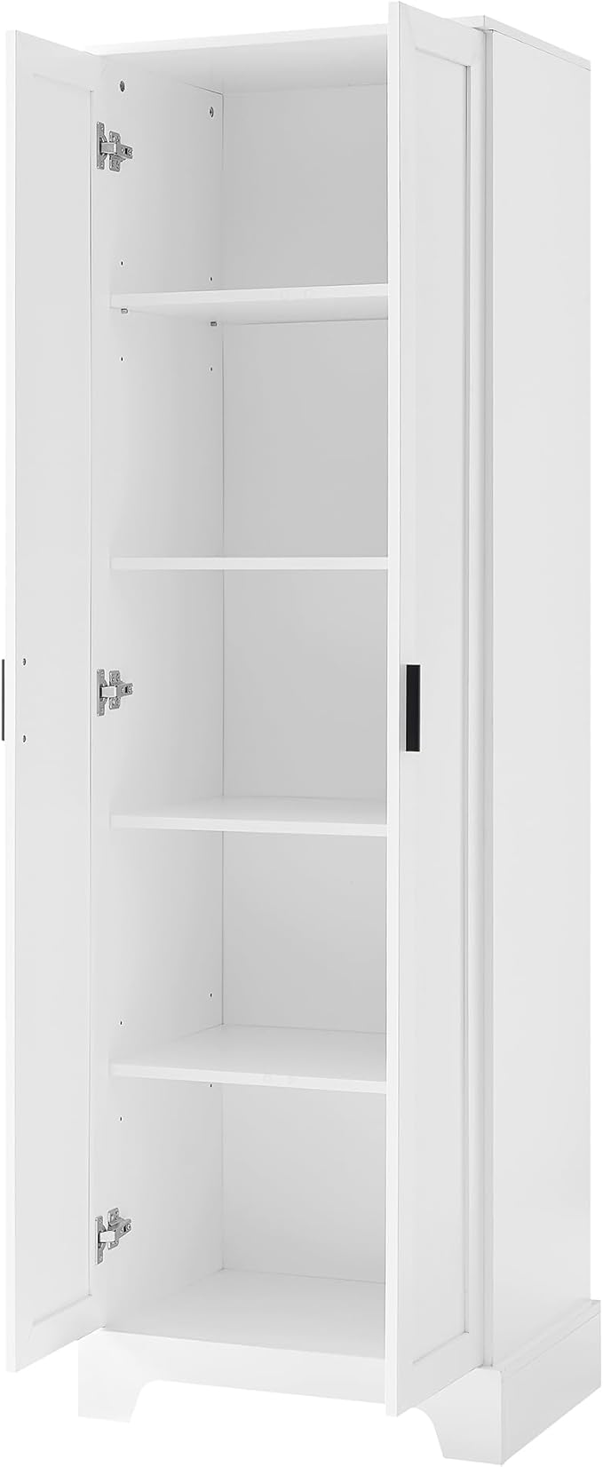 Tall Storage Cabinet, Bathroom Floor Freestanding Storage Cabinet with 2 Doors, 5 Shelves, and Adjustable Shelves for Bathroom, Office, Living Room, White