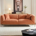 83" Mid-Century Modern Couch, Breathable Fabric Couch with Upholstered Cushions/Pillows, 3-Seat Sofas & Couches, for for Living Room/Bedroom/Lobby/officee (Brown)