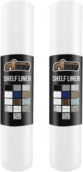 GORILLA GRIP Slip Resistant Drawer and Shelf Liner 2 Pack, Non Adhesive Water Resistant, Easy Clean and Trim, Smooth Surface Liners for Kitchen Cabinet, Shelves, Drawers, Pantry, 12 in x 10 FT, White