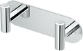 Gatco 1291 Modern Decor Wall Hook. Coat Hat Towel Robe Hook. For Entryway, Living, Kitchen, Bedroom, Bathroom. 2-hook. Chrome on Premium Brass.