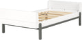 South Shore Furniture Bebble Complete Bed, Twin, Soft Gray and White