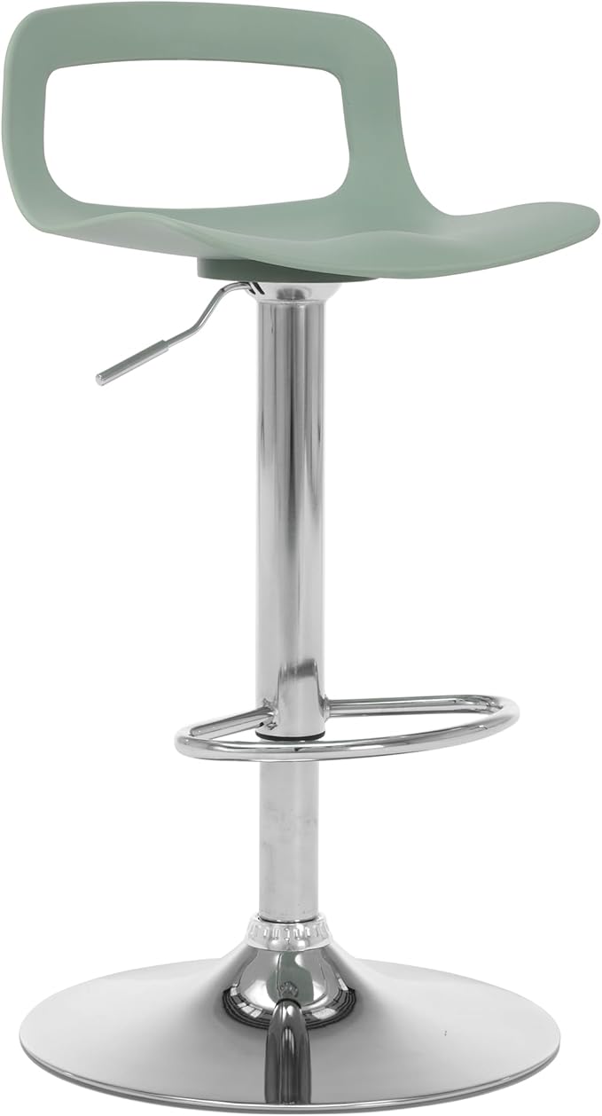 NOBPEINT Contemporary Chrome Air Lift Adjustable Swivel Bar Stool (6 Pieces, Mint Green)