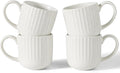 famiware Coffee Mugs Set of 4, Starlight 11 oz Mug Cup Set with Handle for Coffee, Tea, Cocoa, Milk - Ceramic Stoneware Mug Set, Matte White