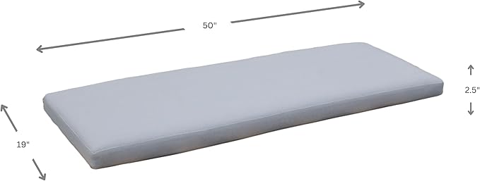 Tommy Bahama Bench Cushion, 50" X 19" X 2.5", Bamboo Bay Cloud