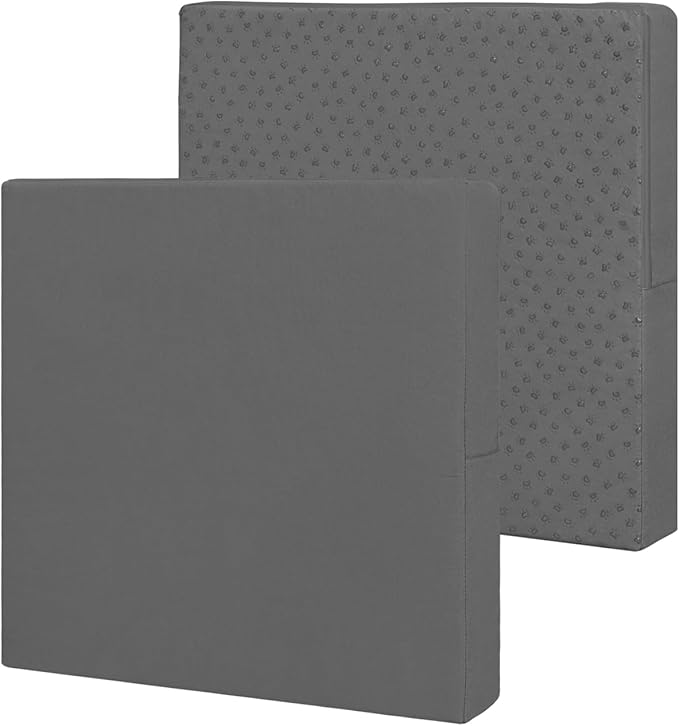Easy-Going Waterproof Patio Cushion Covers ONLY Cover 22x22x4 inch 2 Pack Replacement Non-Slip Outdoor Seat Cushion Slipcover with Zipper. Dark Gray