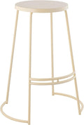 JONATHAN Y BSL1001D Hula 28.75" Modern Designer Iron Curved Backless Bar Stool for Home, Kitchen, Dining Room, Workspaces, Cafes and Resturants, Almond Frame