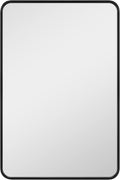 MCS Master & Co. Modern Metal Large Wall Mirror, Minimalist Home Decor Rectangle Mirror with Rounded Corners for Living Room, Bedroom, or Bathroom, 24 by 36 Inch, Black