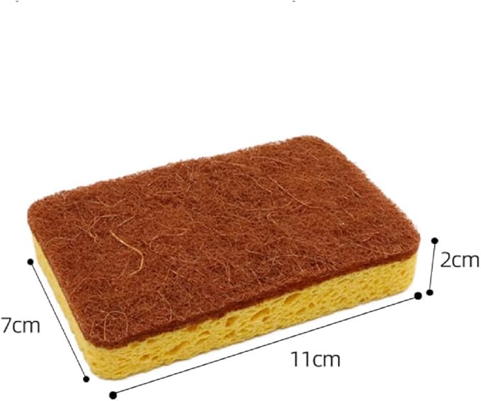 Natural Sponges for Dishes - Natural Dish Sponge, Palm Fiber Scrubbing Sponge with Non Scratch Biodegradable Sponges 12 Pack
