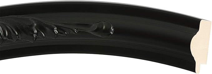 OVALCREST Oval Beveled Wall Mirror for Home Decor - Florence Style - Matte Black - 40" x 28"