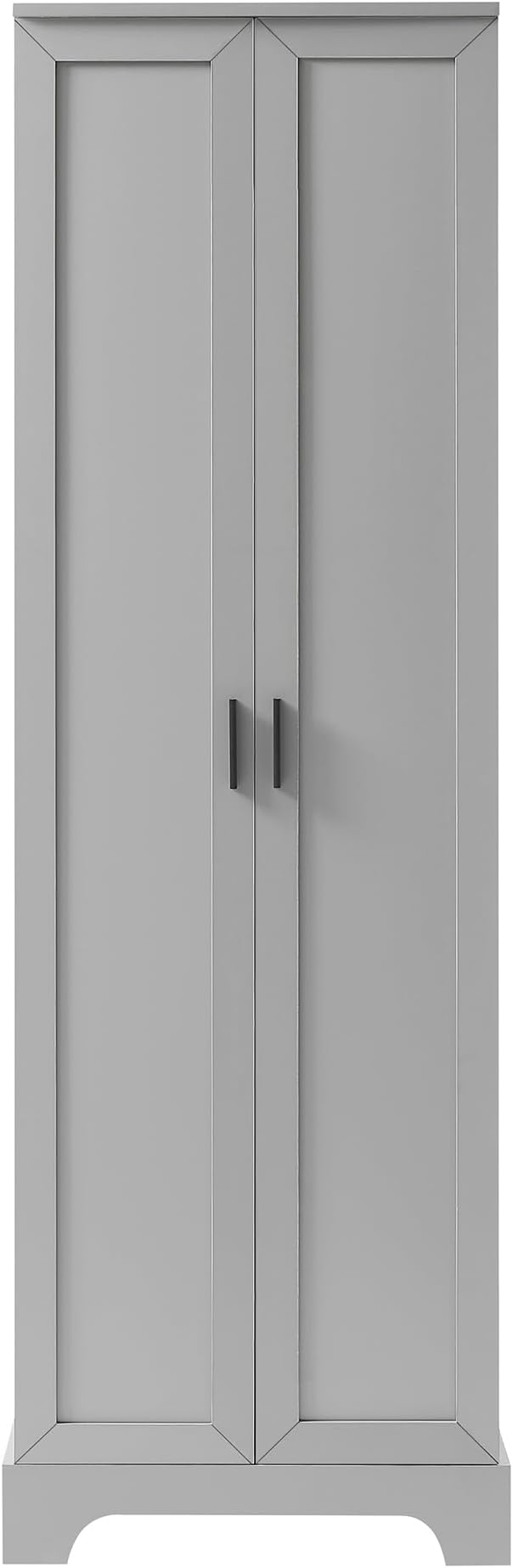 Tall Freestanding Storage Cabinet, Multi-Purpose Floor Organizer with 2 Doors & 5 Adjustable Shelves for Bathroom, Office, Living Room, Grey