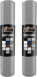 GORILLA GRIP Slip Resistant Drawer and Shelf Liner 2 Pack, Non Adhesive Water Resistant, Easy Clean and Trim, Smooth Surface Liners for Kitchen Cabinet, Shelves, Drawers, Pantry, 20 in x 20 FT, Gray