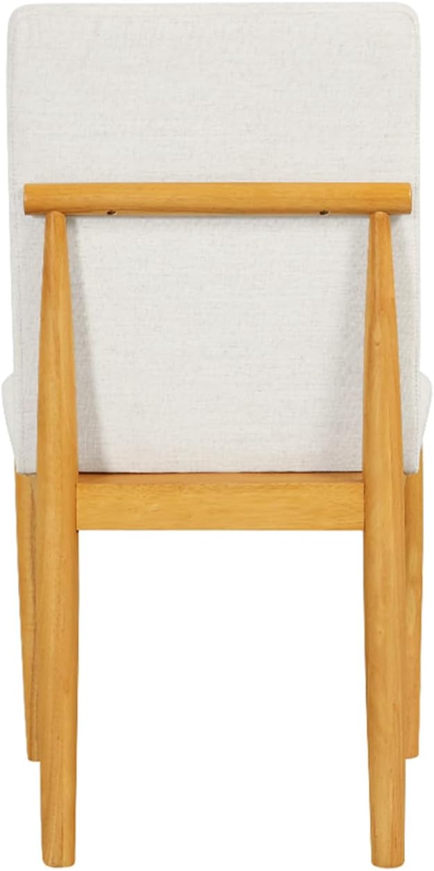 HomePop Modern Upholstered Farmhouse Dining Chairs - Cream White Textured Woven (Set of 2)