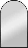 MCS Master & Co. Modern Metal Large Wall Mirror, Minimalist Home Decor Arch Mirror for Living Room, Bedroom, or Bathroom, 20 by 34 Inch, Black