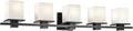KICHLER Tully 40.25" 5-Light Vanity Light with Satin Etched Cased Opal Glass in Black for Over a Vanity, Soft Modern Style, (40.25" x 6.5" x 7"), 45193BK