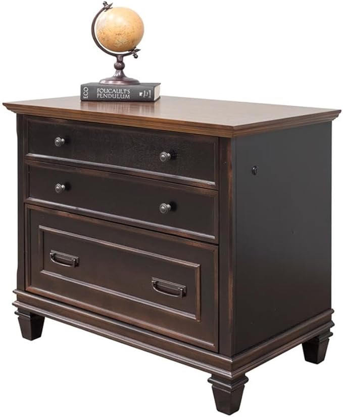 Martin Furniture Hartford Lateral File Cabinet, Brown - Fully Assembled