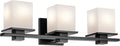 KICHLER Tully 24" 3-Light Vanity Light with Satin Etched Cased Opal Glass in Black for Over a Vanity, Soft Modern Style, (24" x 6.5" x 7"), 45151BK