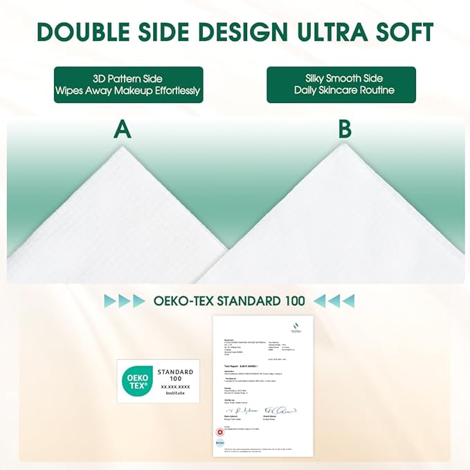 Towelettes Disposable 10 x 12" - XL Disposable Towel for Women - Clean Face Towels for Makeup Removal and Skin Care - Soft, Unscented and Gentle Formula Biodegradable Face Towels