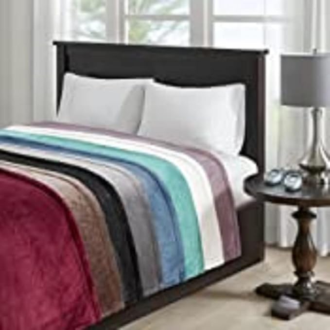 Beautyrest Heated Electric Blanket for Cold Weather, Fast Heating Heated Blanket, Auto Shut Off, Virtually Zero EMF, Multi Heat Setting, UL Certified, Red King (90 inx100 in)