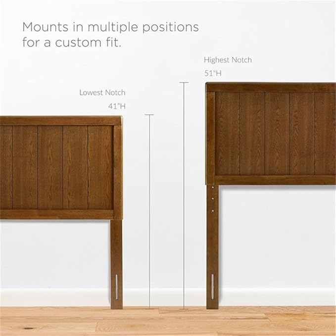 Pemberly Row King Modern Rubberwood and MDF Headboard in Walnut