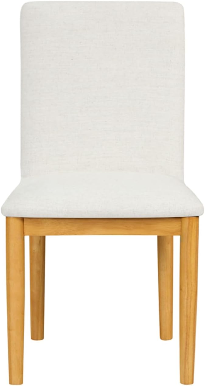 HomePop Modern Upholstered Farmhouse Dining Chairs - Cream White Textured Woven (Set of 2)