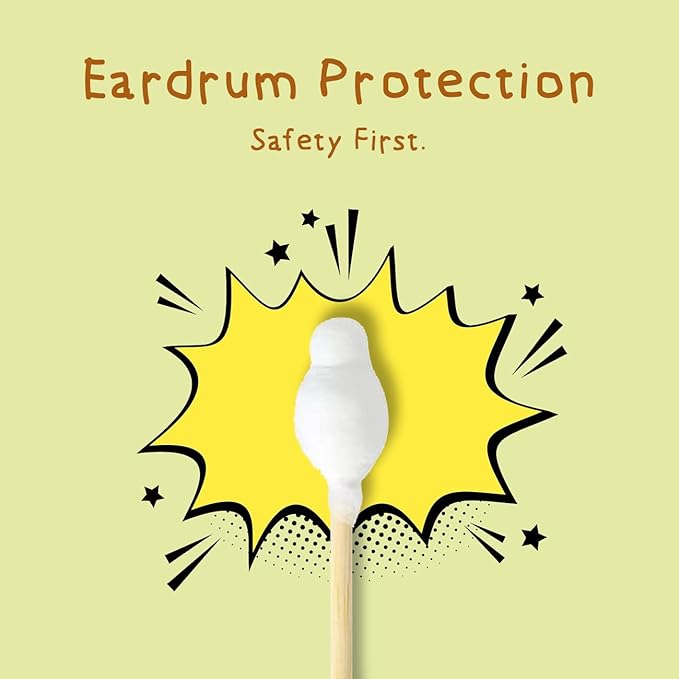 Sea Turtle Bamboo Cotton Swabs, Baby Safety Rim (100 Count) - Vegan, Eco Friendly, Organic, Double Tips, Plastic Free Wooden Ear Sticks, All Natural 100% Biodegradable Cotton Buds