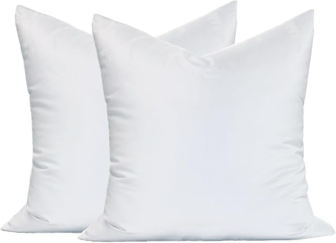 MoonRest® Synthetic Down Alternative 15x15 Square Pillow Insert Form, for Decorative Throw Pillow, Sofa, Cushions, Body and Bed - Pack of 2- Size 15“X 15”