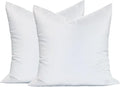 MoonRest® Synthetic Down Alternative 14x14 Square Pillow Insert Form, for Decorative Throw Pillow, Sofa, Cushions, Body and Bed - Pack of 2- Size 14“X 14”