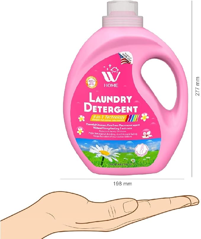 WBM Laundry Detergent Liquid,Concentrate High Efficiency Liquid Laundry Detergent with Long Lasting Fragrance - 35.2 Oz, 50 Loads