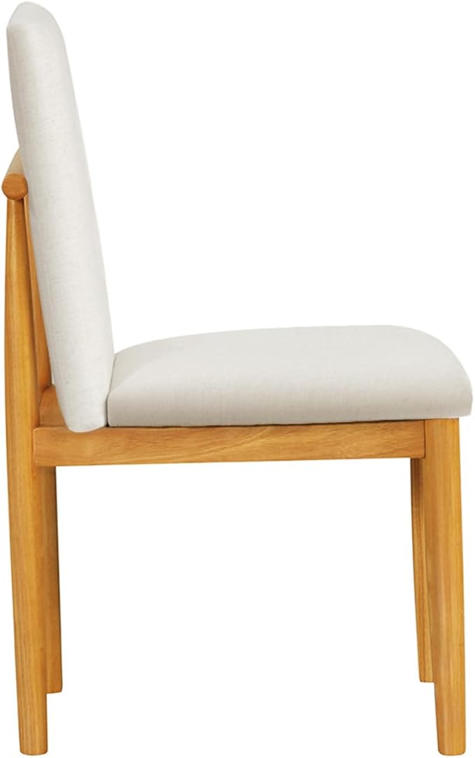 HomePop Modern Upholstered Farmhouse Dining Chairs - Cream White Textured Woven (Set of 2)